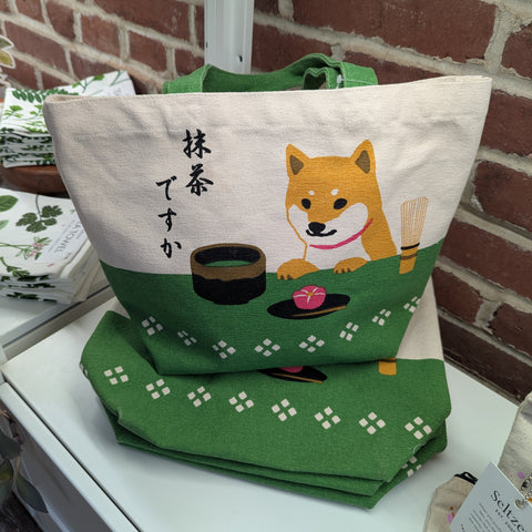 Matcha Shiba Tote Bag