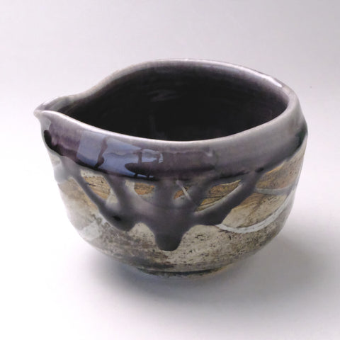 Purple Flow Katakuchi Matcha Bowl (Spouted)